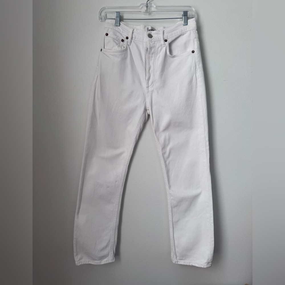Agolde women’s Riley  Straight White Denim Jeans - 26